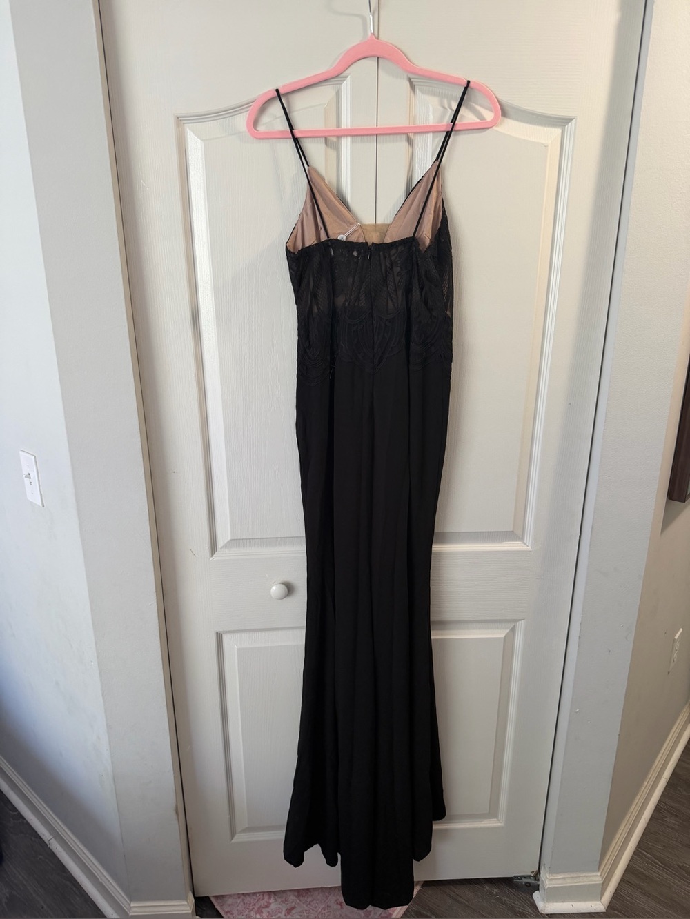 Hello Molly Black Lace Bodice Maxi Dress with Thigh Slit - Picture 6 of 7